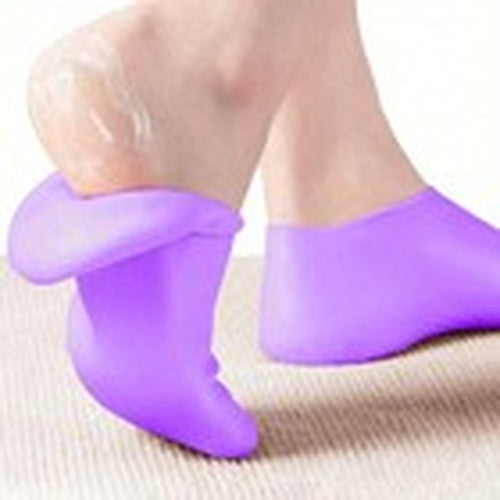 2 Pair Full Length Silicone Gel Moisturizing Socks Foot Care Protector Free Ship