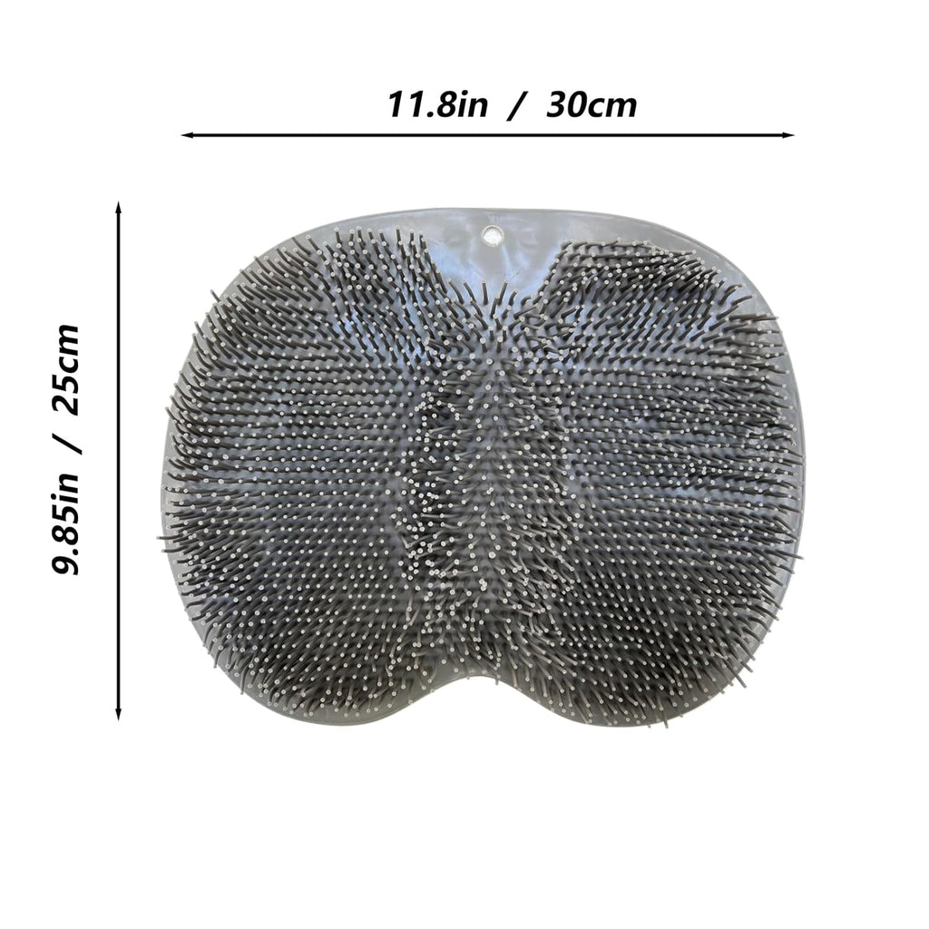 Shower Foot and Back Scrubber Mat,Wall Mounted Shower Foot Scrubber with Suction Cups,Exfoliating Silicone Massage Foot Cleaner for Shower(Grey)