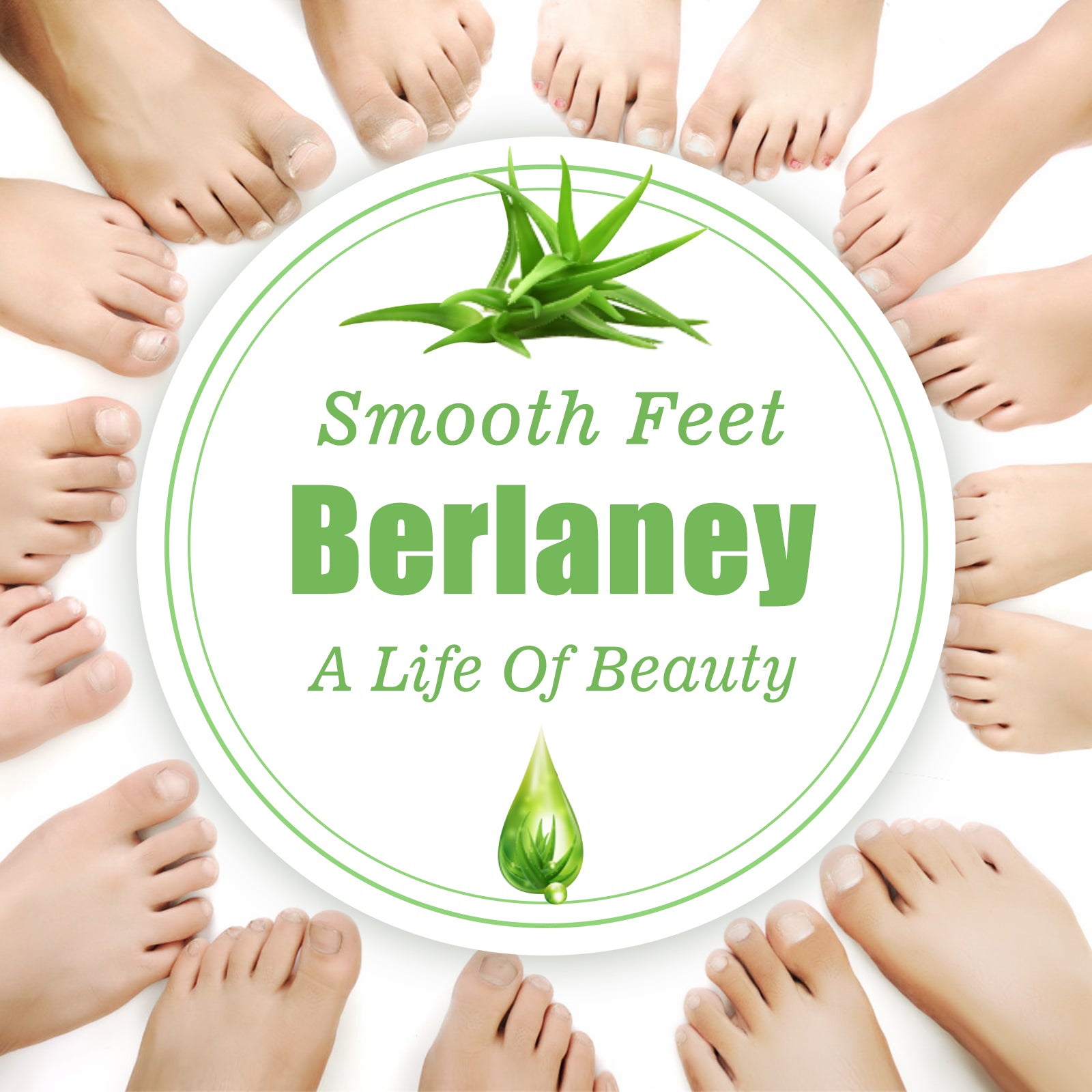 Berlaney Aloe Vera Foot Peel Mask 3 Pairs, Exfoliating Mask for Dry Cracked Feet