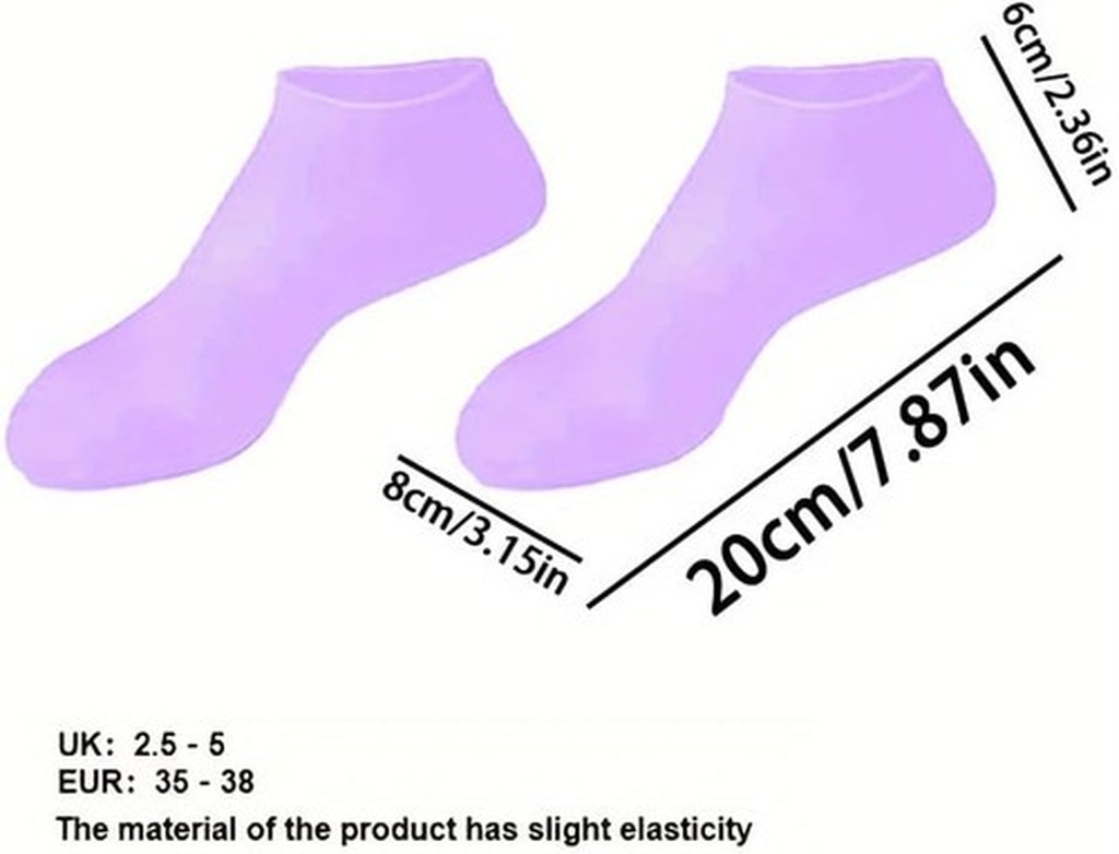 2 Pair Full Length Silicone Gel Moisturizing Socks Foot Care Protector Free Ship