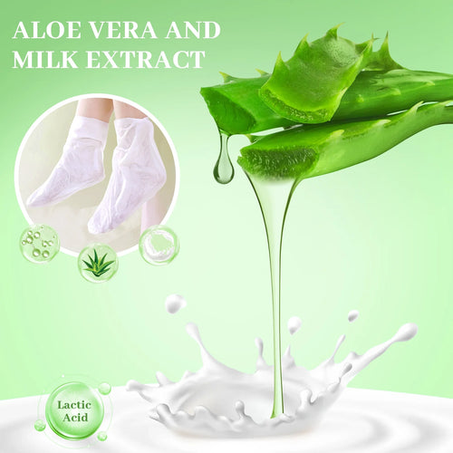 Berlaney Aloe Vera Foot Peel Mask 3 Pairs, Exfoliating Mask for Dry Cracked Feet