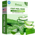 Berlaney Aloe Vera Foot Peel Mask 3 Pairs, Exfoliating Mask for Dry Cracked Feet