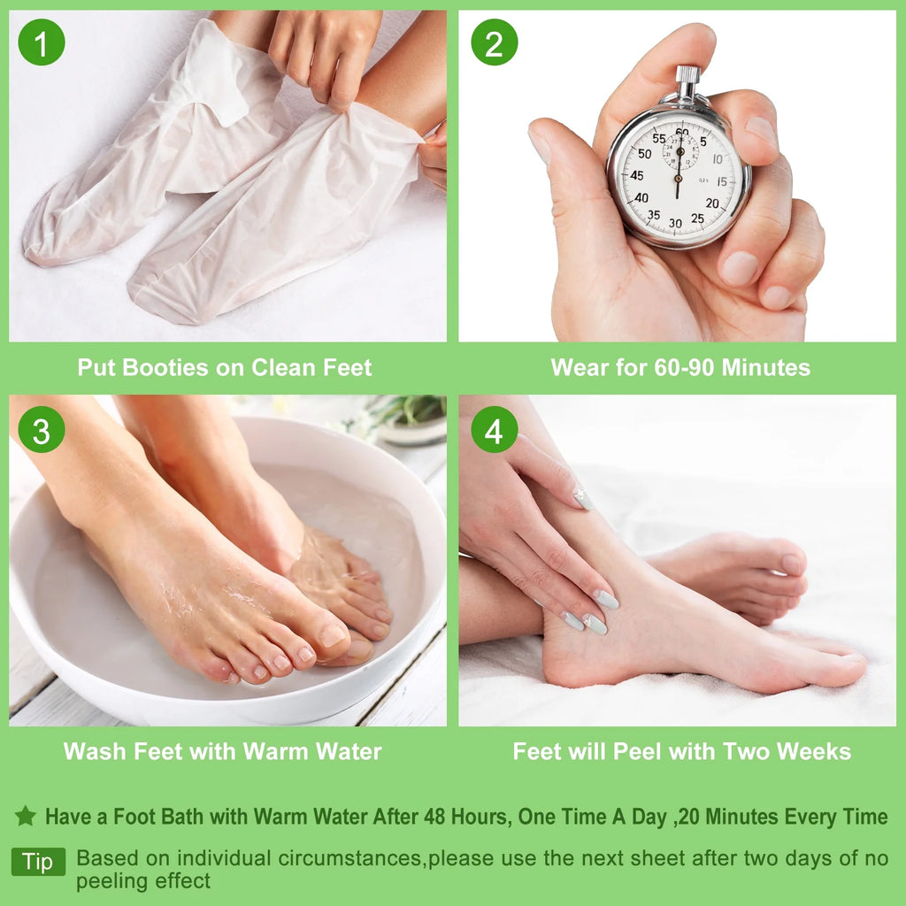 Berlaney Aloe Vera Foot Peel Mask 3 Pairs, Exfoliating Mask for Dry Cracked Feet