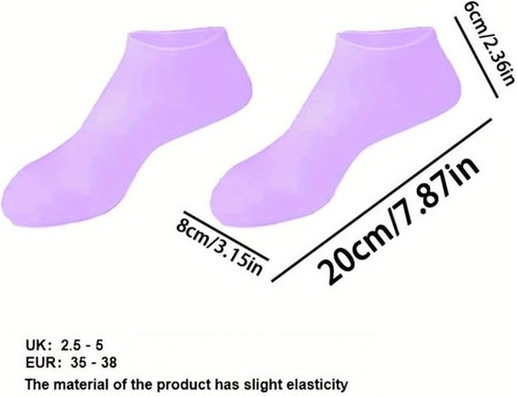 2 Pair Full Length Silicone Gel Moisturizing Socks Foot Care Protector Free Ship