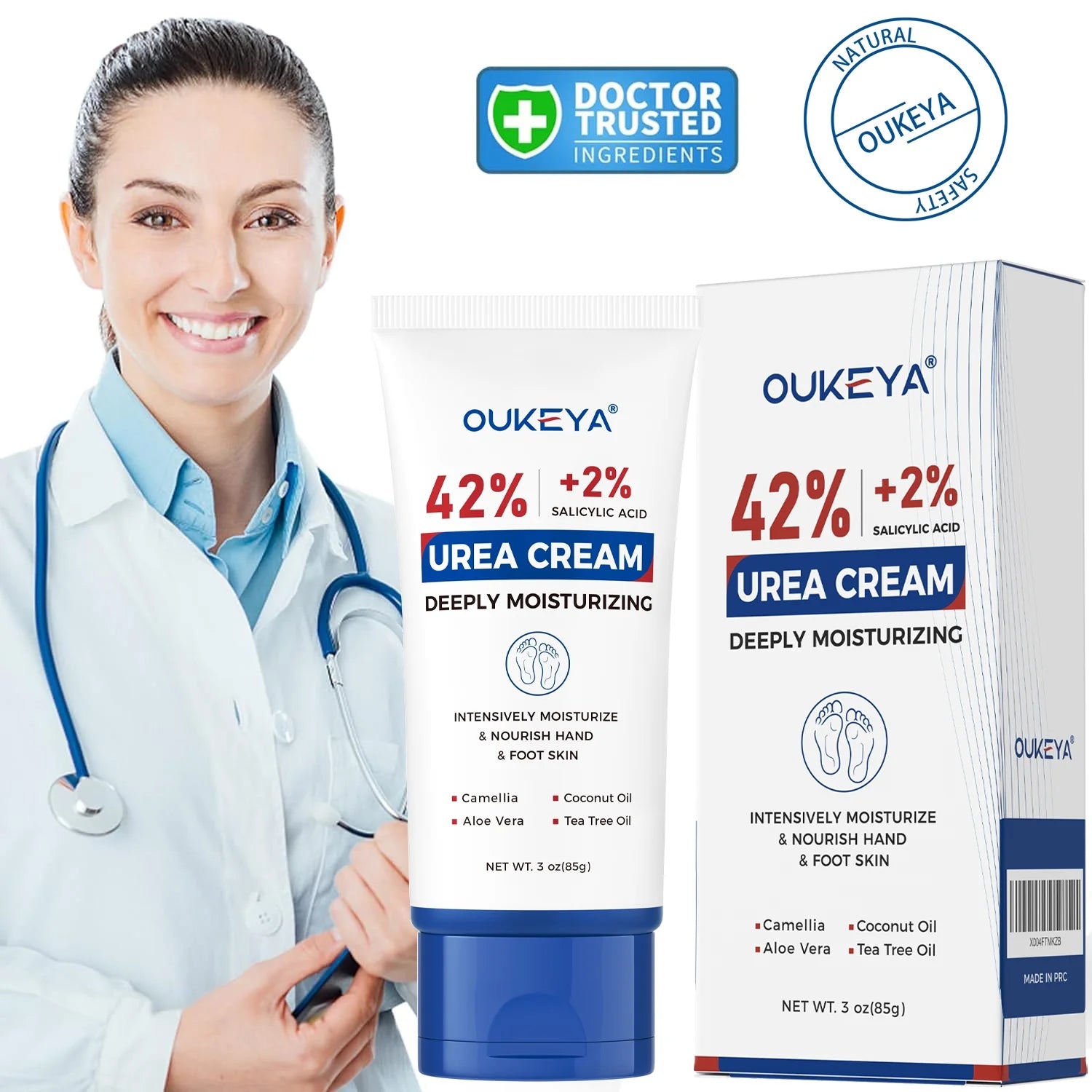 Urea Cream with Salicylic Acid Moisturizes & Exfoliates Dry Cracked Skin 3 Oz